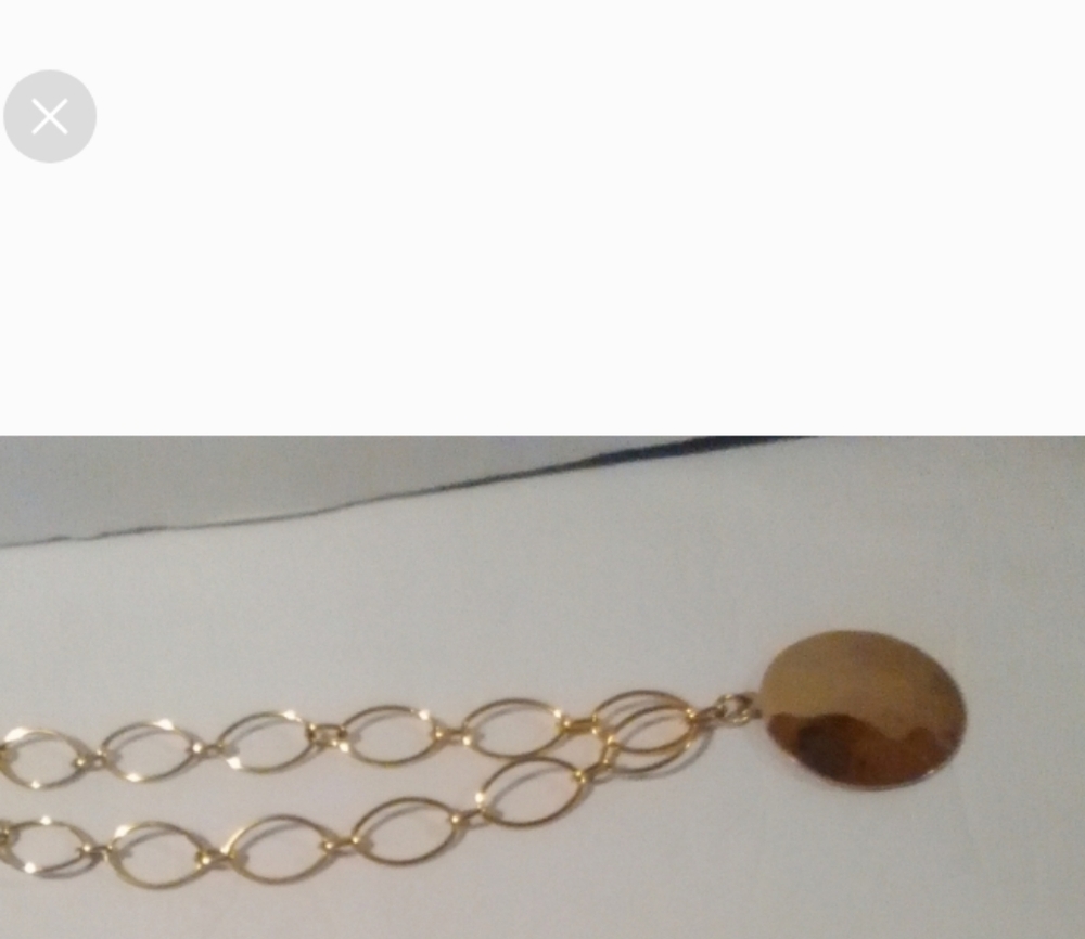 Large Gold Infinity Chain Necklace with Disc Pendant